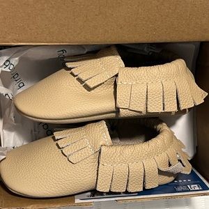 New in Box! BirdRock baby moccasins, latte color